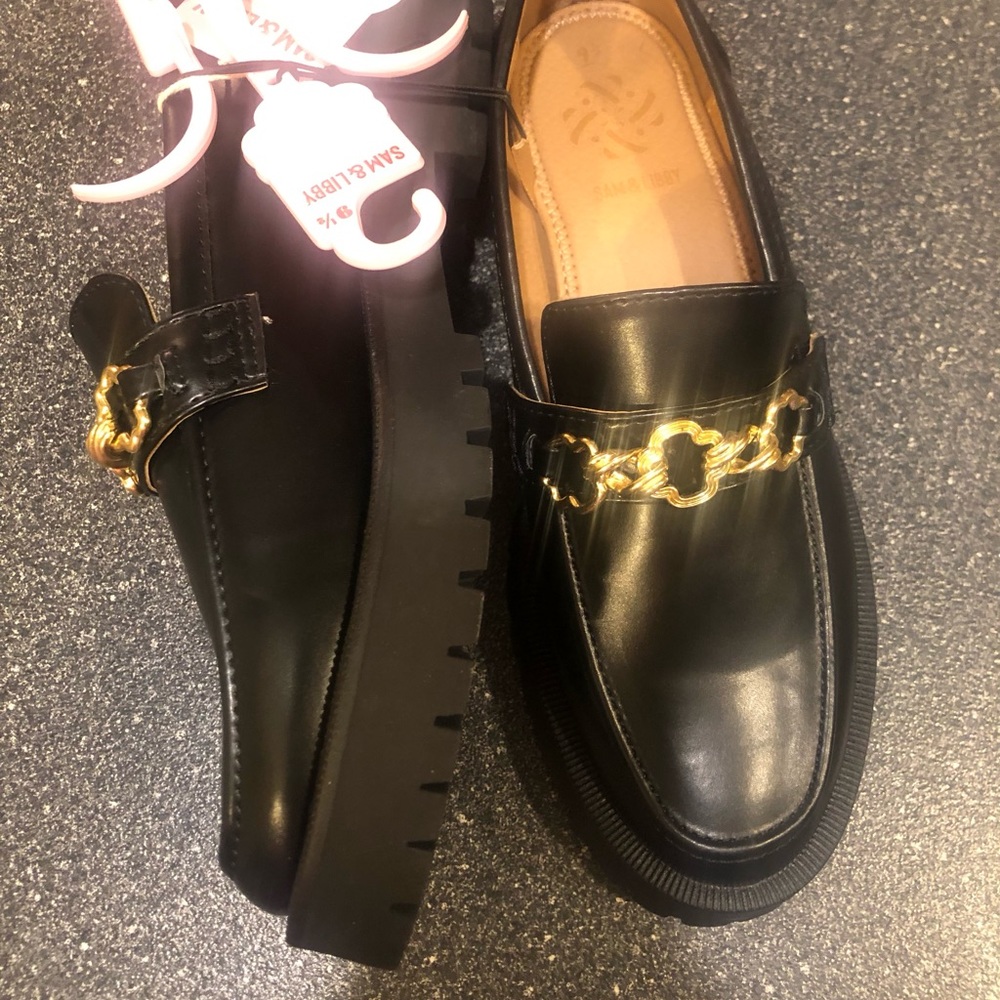 Women’s loafer Sam and Libby shoes Rylan lug sole loafer black size 9 1/2  NWT - Picture 6 of 16